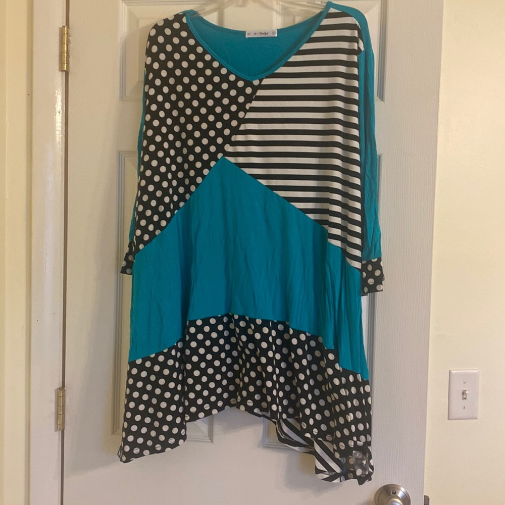 Cute Polka-Dot Teal Dress/Shirt